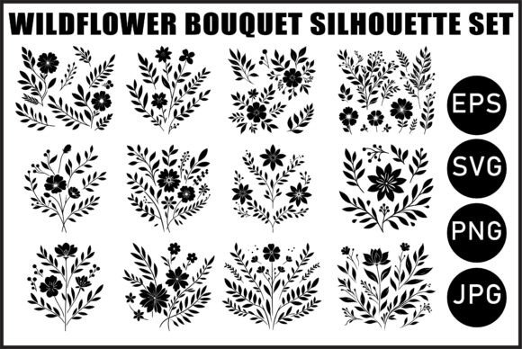 Download Black Wildflower Bouquet Vector Bundle - Premium Resources